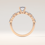 1.21 CT Radiant Shaped Pave Moissanite Engagement Ring