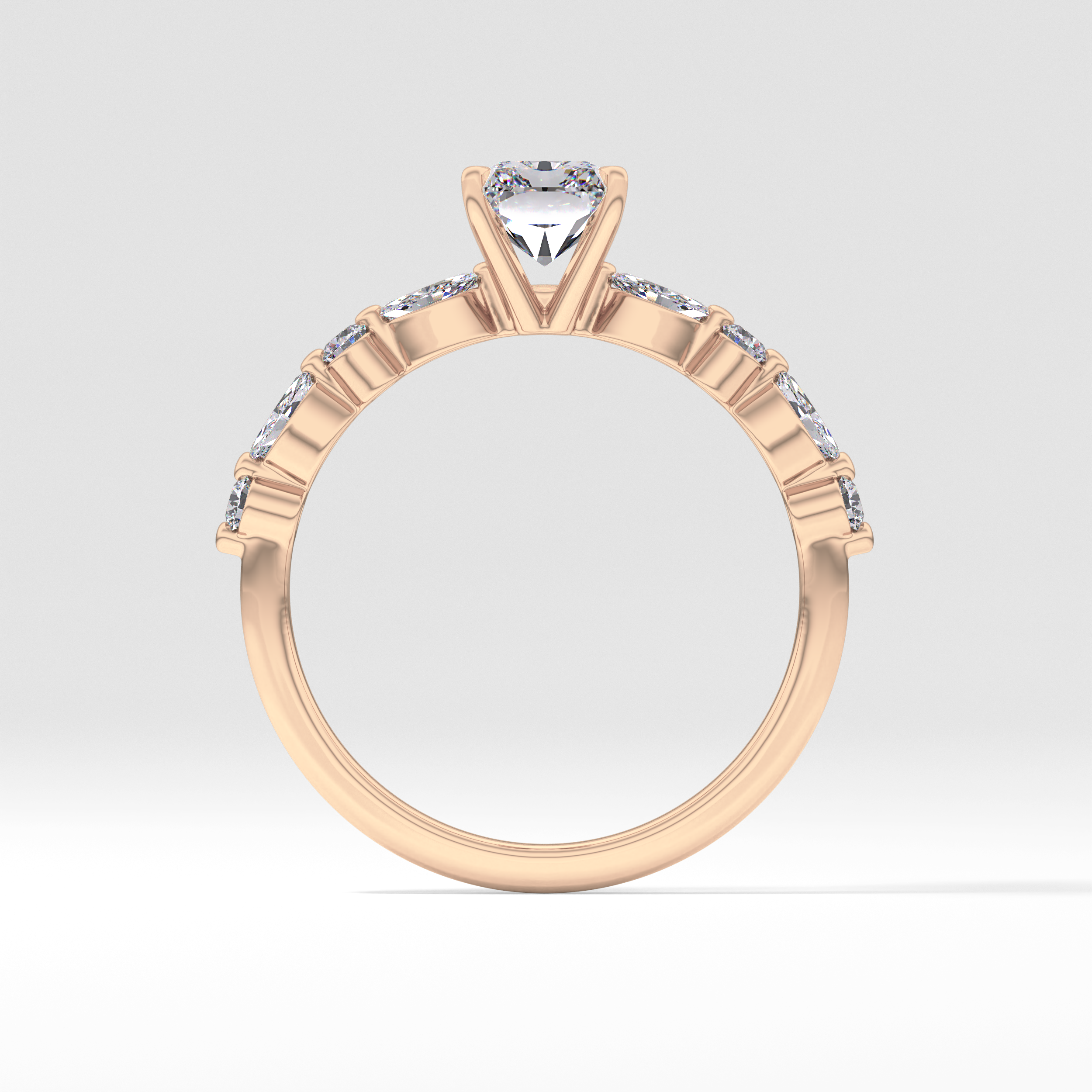 Radiant Pave Lab Grown Diamond Engagement Ring
