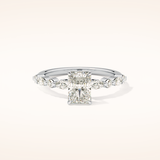 1.21 CT Radiant Shaped Pave Moissanite Engagement Ring