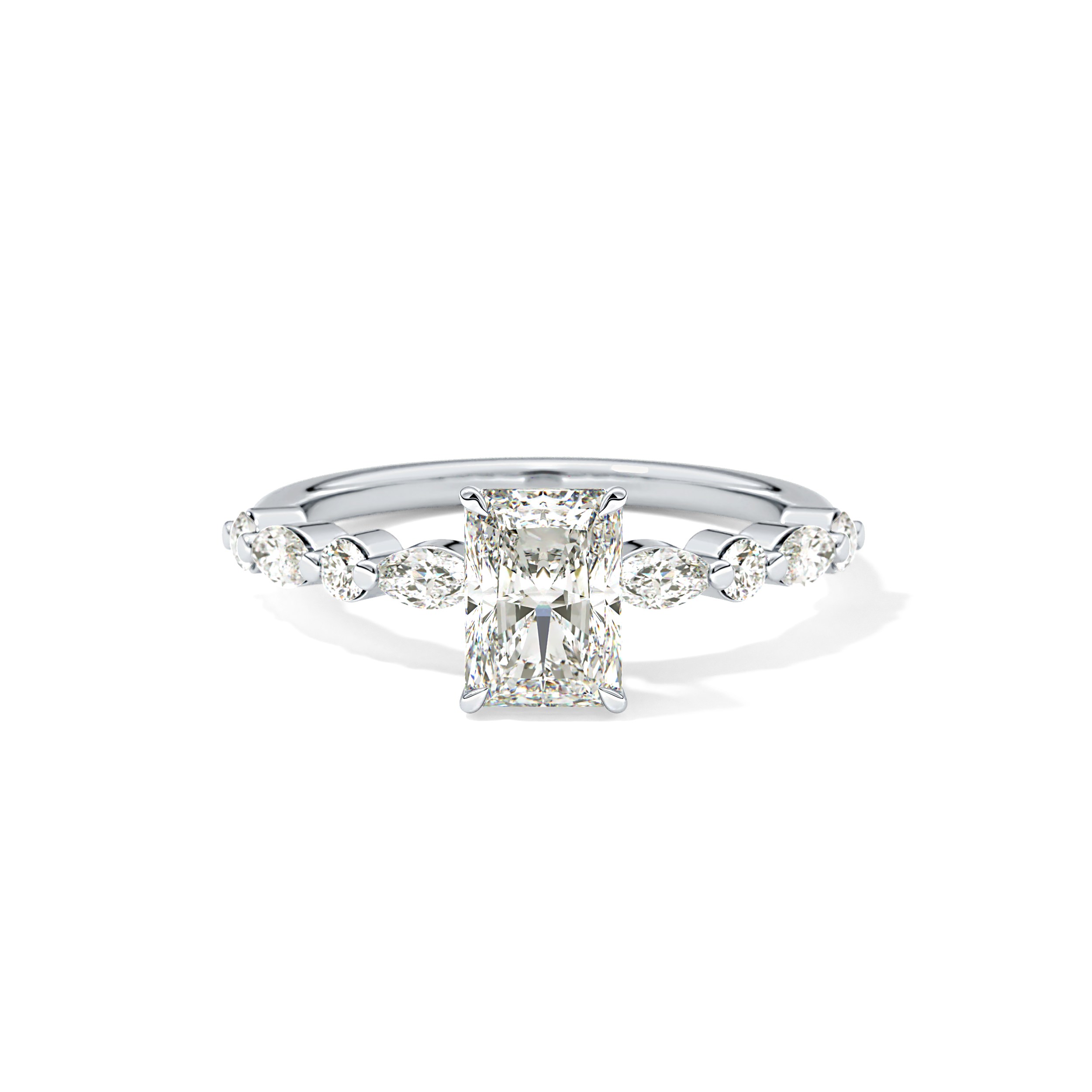 Radiant Pave Lab Grown Diamond Engagement Ring
