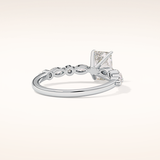1.21 CT Radiant Shaped Pave Moissanite Engagement Ring