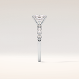 1.21 CT Radiant Shaped Pave Moissanite Engagement Ring