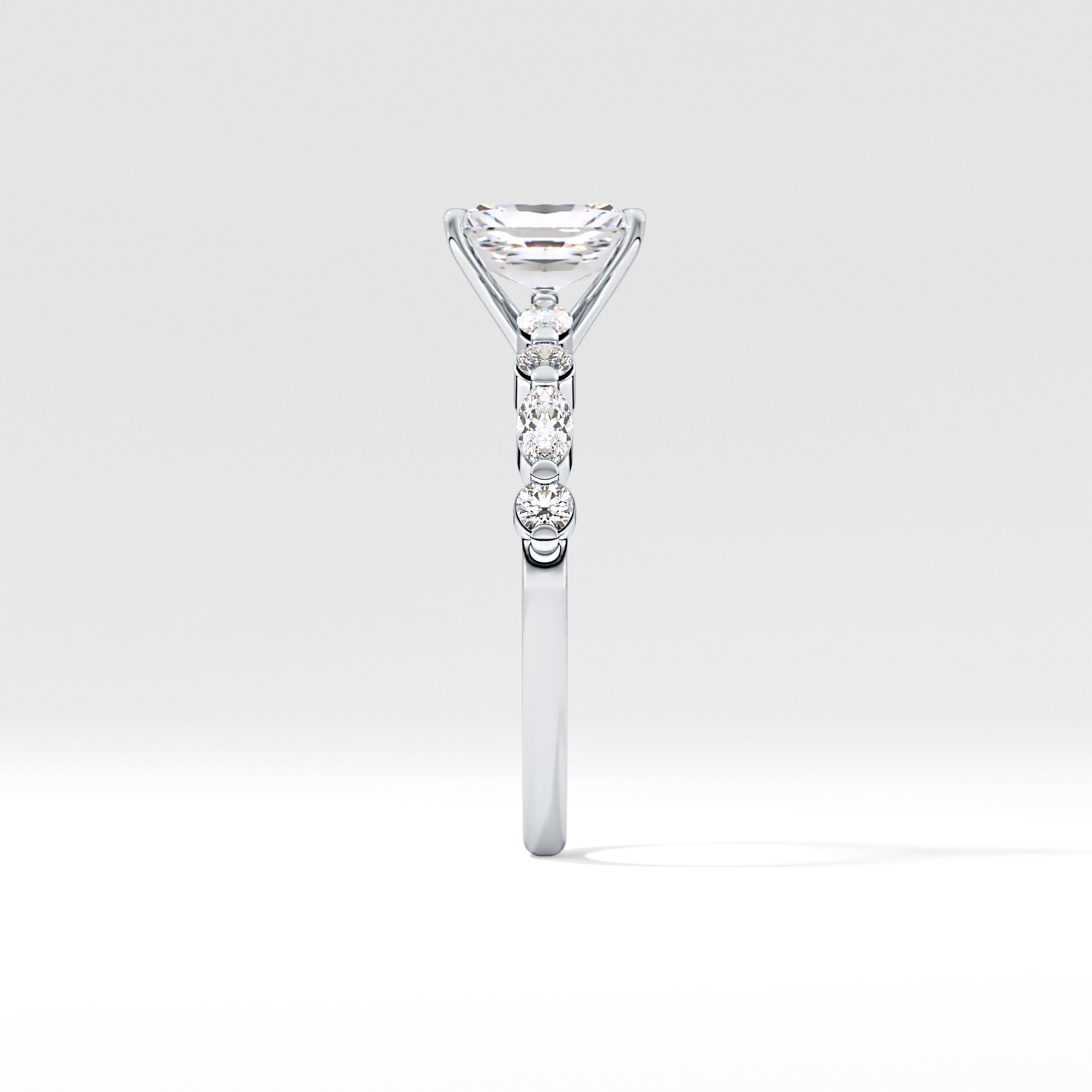 Radiant Pave Lab Grown Diamond Engagement Ring