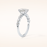 1.21 CT Radiant Shaped Pave Moissanite Engagement Ring