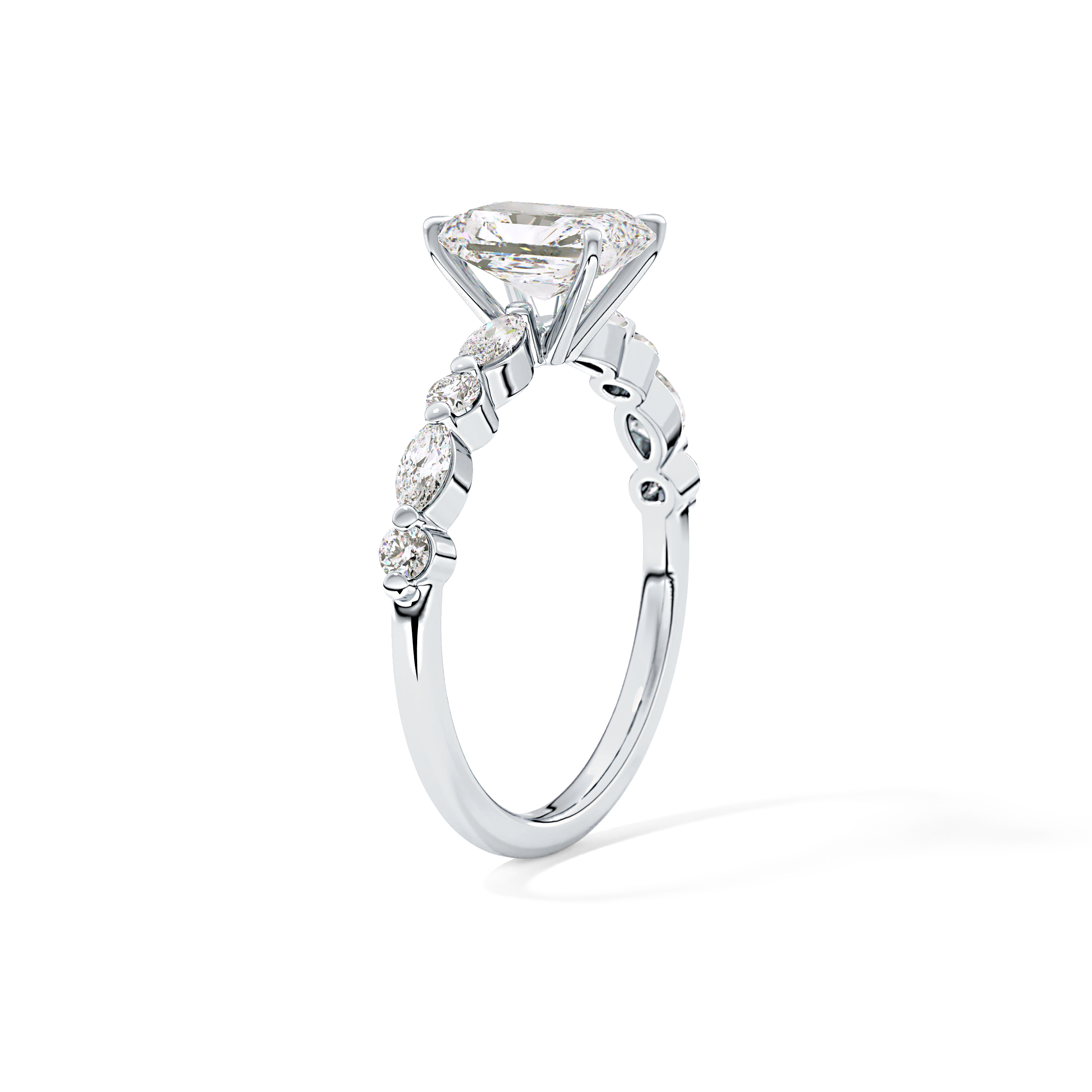 Radiant Pave Lab Grown Diamond Engagement Ring