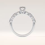 1.21 CT Radiant Shaped Pave Moissanite Engagement Ring