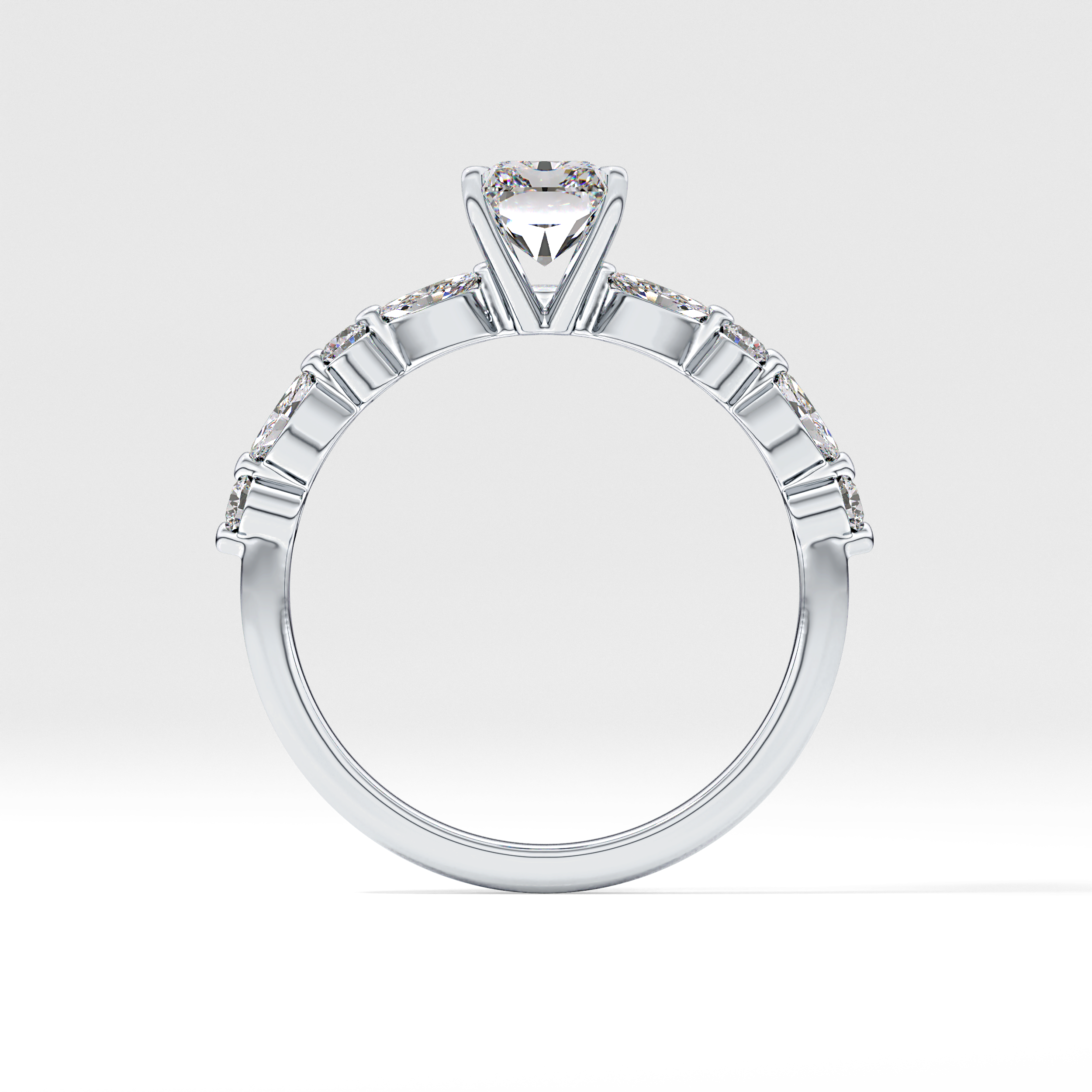 Radiant Pave Lab Grown Diamond Engagement Ring