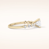 1.04 CT Princess Shaped Pave Moissanite Engagement Ring
