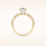 1.04 CT Princess Shaped Pave Moissanite Engagement Ring