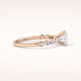 1.04 CT Princess Shaped Pave Moissanite Engagement Ring