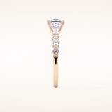 1.04 CT Princess Shaped Pave Moissanite Engagement Ring