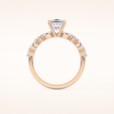 1.04 CT Princess Shaped Pave Moissanite Engagement Ring