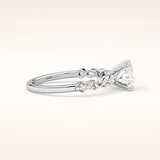 1.04 CT Princess Shaped Pave Moissanite Engagement Ring