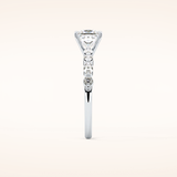 1.04 CT Princess Shaped Pave Moissanite Engagement Ring