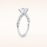 1.04 CT Princess Shaped Pave Moissanite Engagement Ring