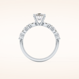 1.04 CT Princess Shaped Pave Moissanite Engagement Ring