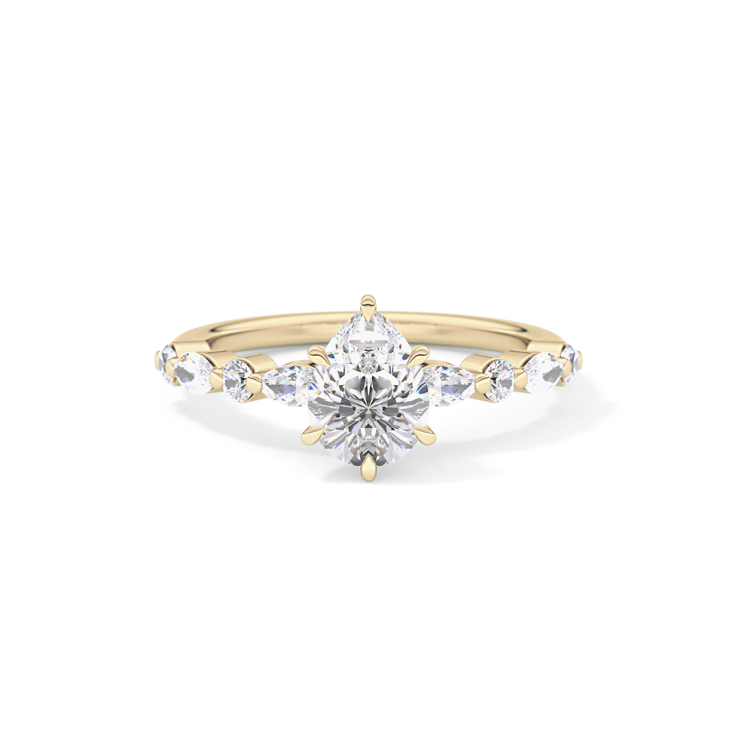 Pear Pave Lab Grown Diamond Engagement Ring