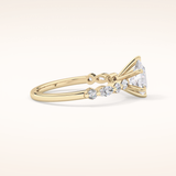 0.93 CT Pear Shaped Pave Moissanite Engagement Ring