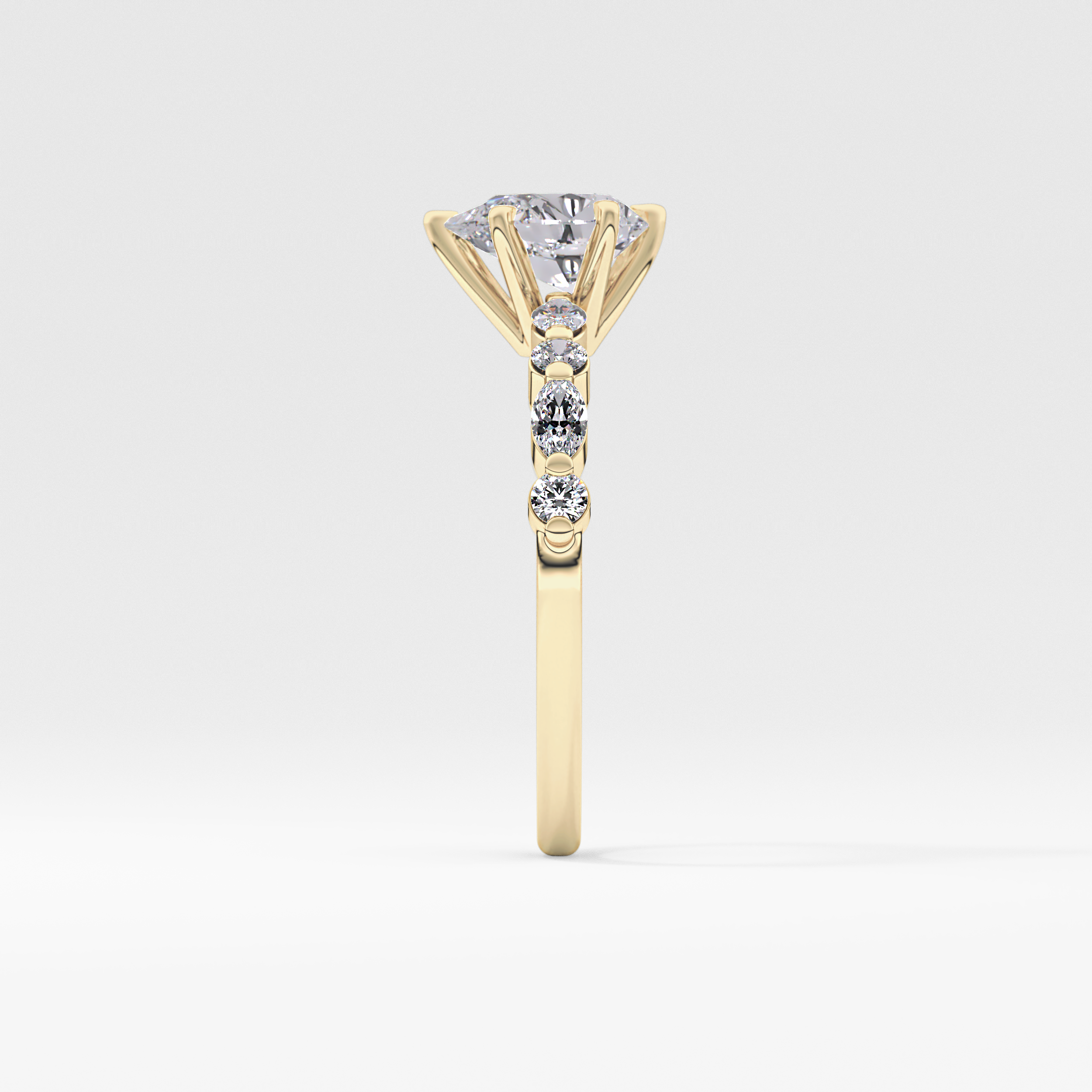 Pear Pave Lab Grown Diamond Engagement Ring