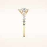 0.93 CT Pear Shaped Pave Moissanite Engagement Ring