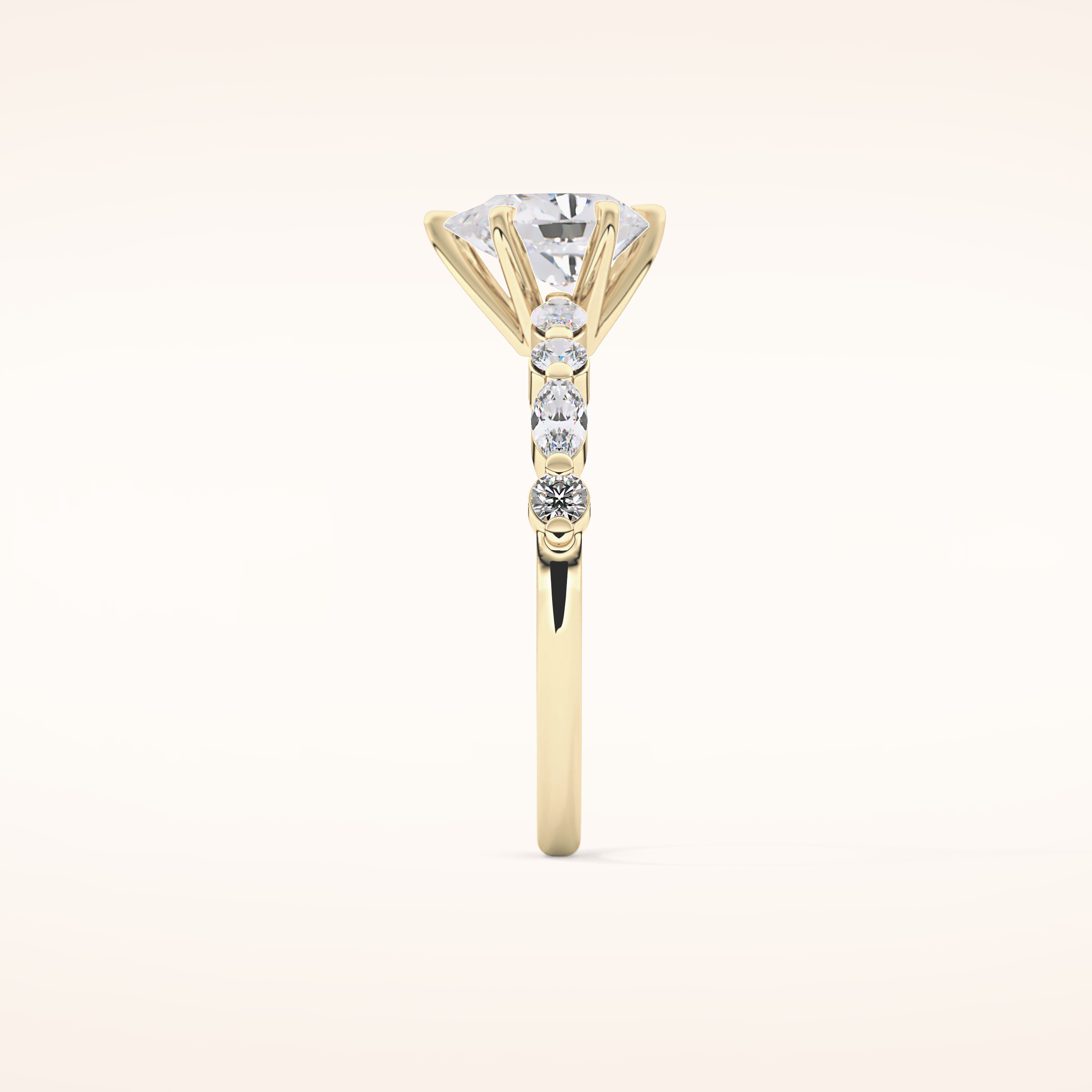 0.93 CT Pear Shaped Pave Moissanite Engagement Ring