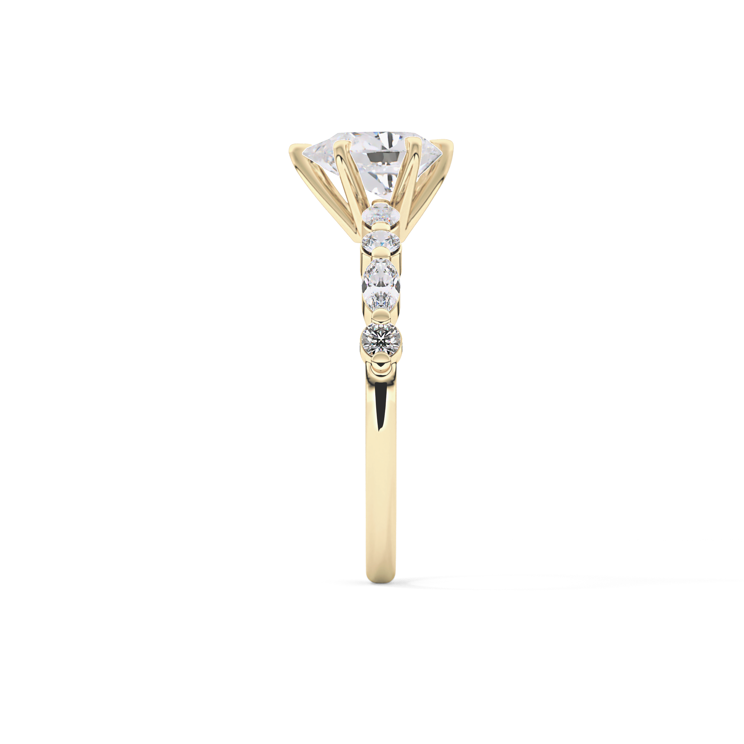 Pear Pave Lab Grown Diamond Engagement Ring