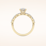 0.93 CT Pear Shaped Pave Moissanite Engagement Ring