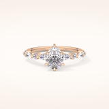 0.93 CT Pear Shaped Pave Moissanite Engagement Ring