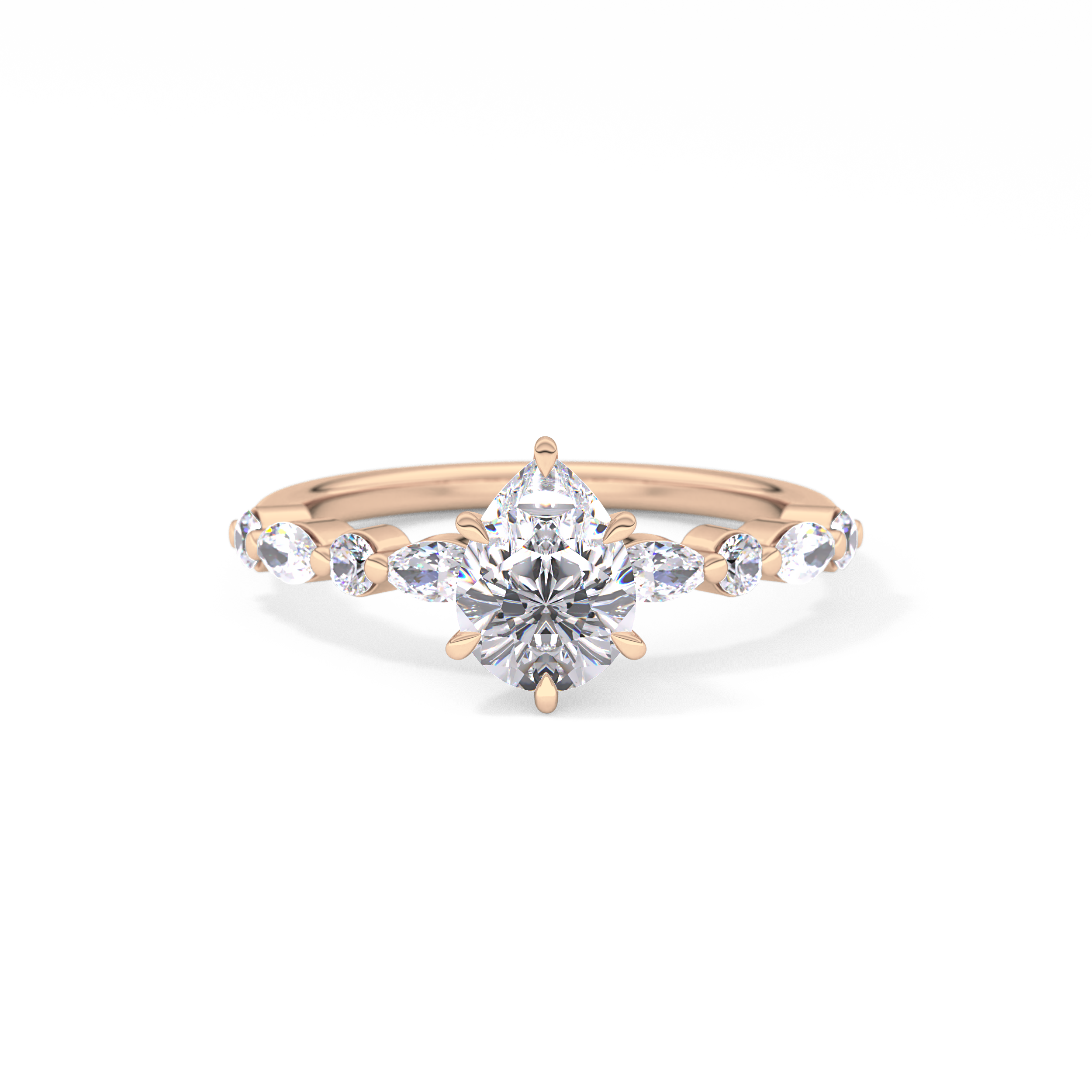 Pear Pave Lab Grown Diamond Engagement Ring