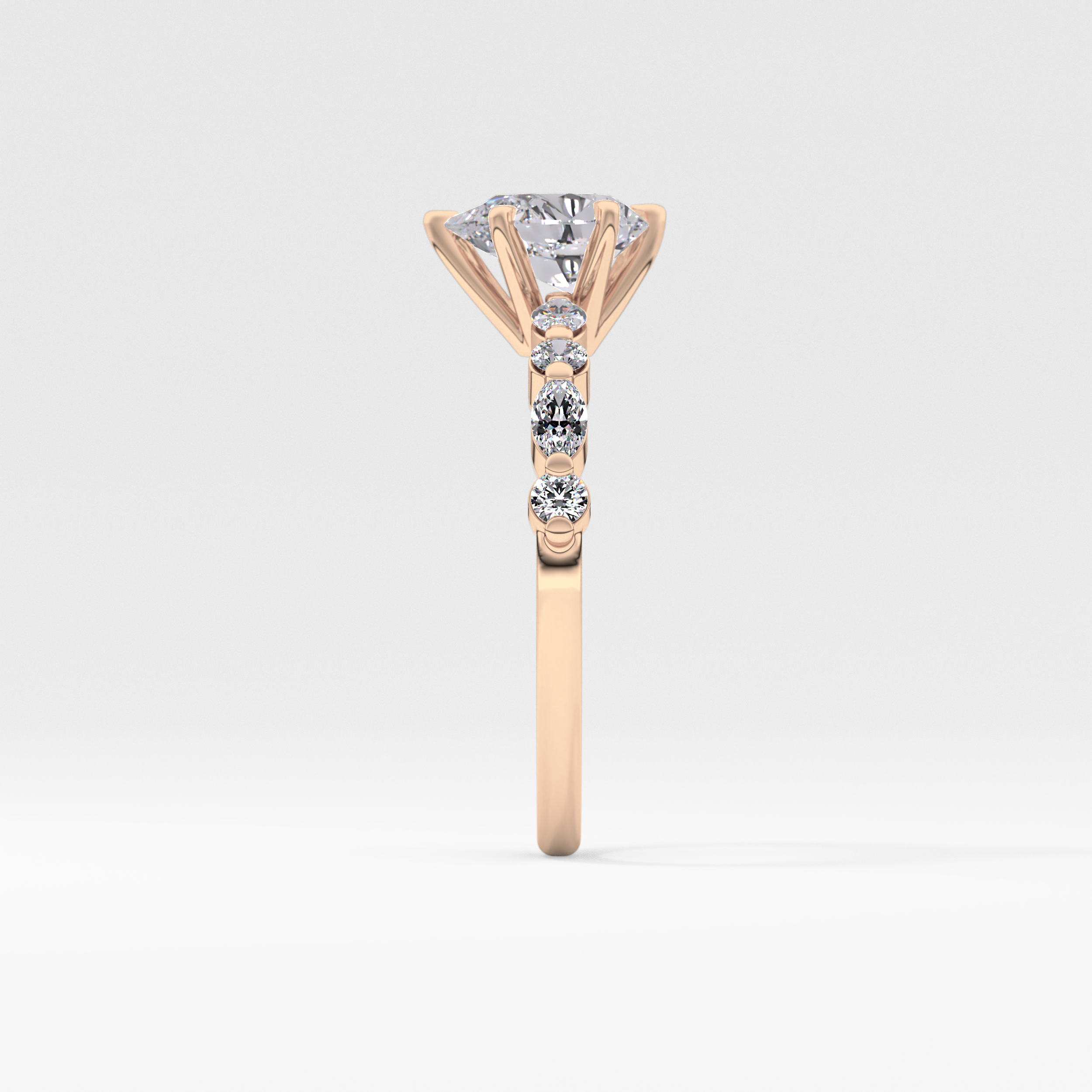 Pear Pave Lab Grown Diamond Engagement Ring