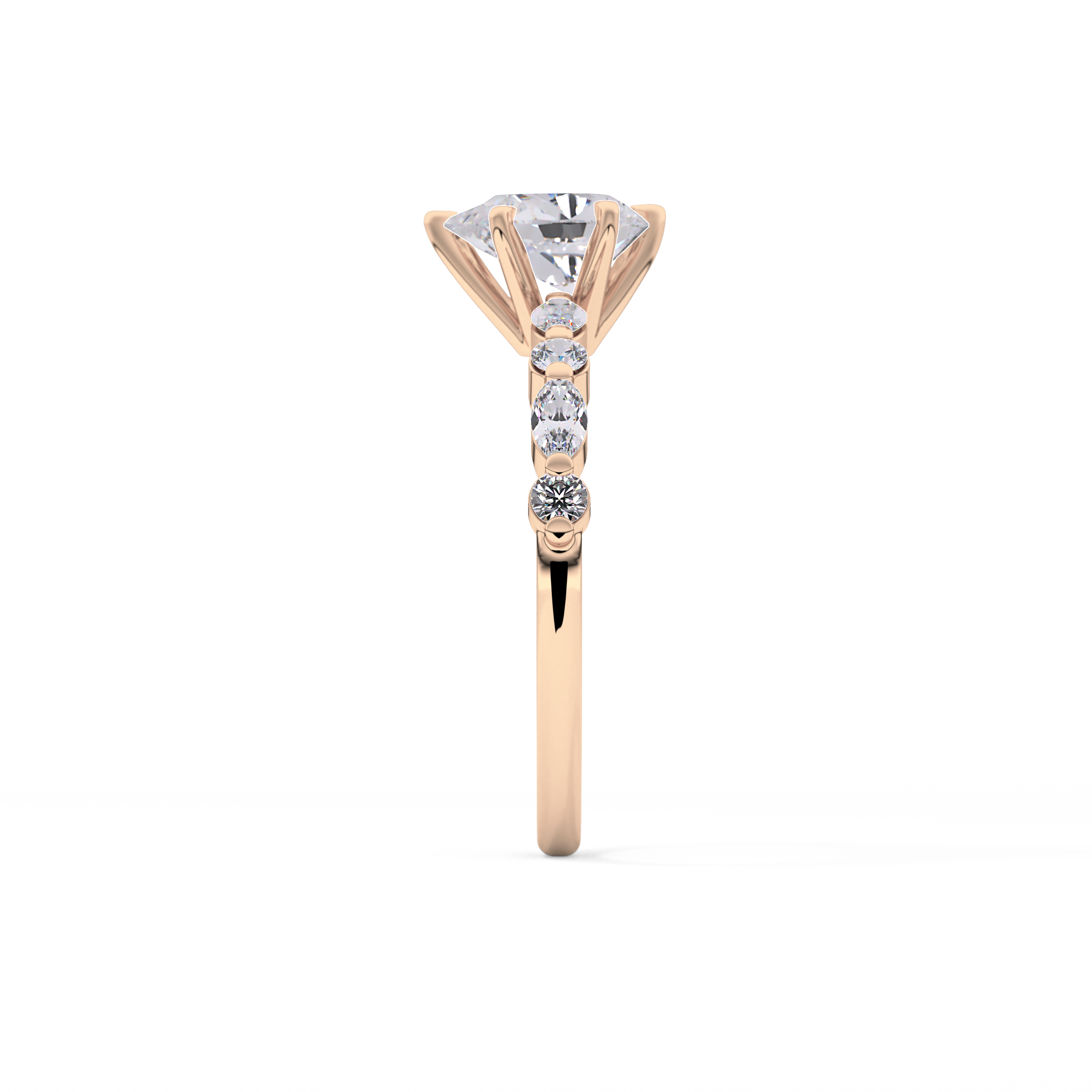 Pear Pave Lab Grown Diamond Engagement Ring