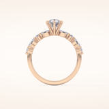 0.93 CT Pear Shaped Pave Moissanite Engagement Ring