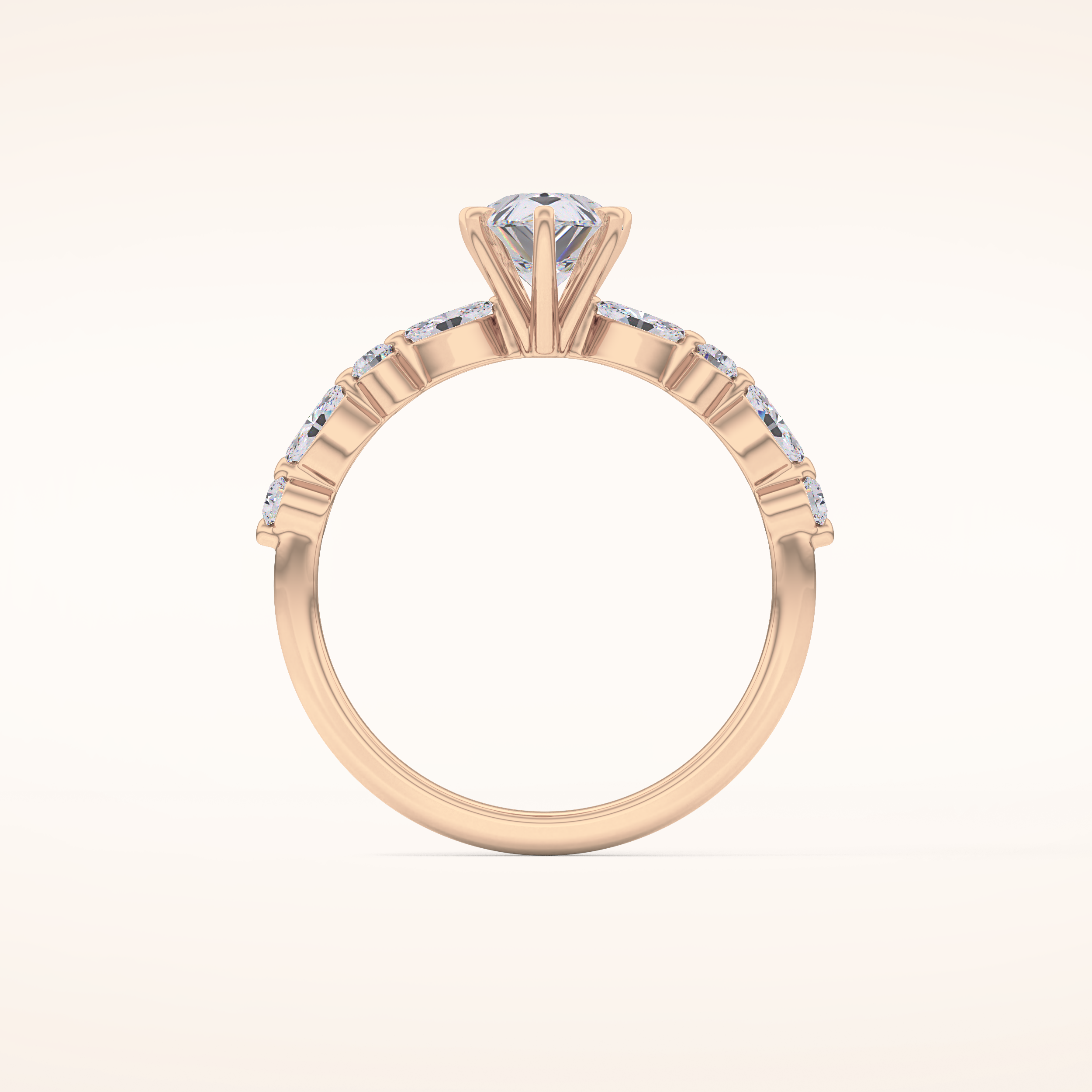 0.93 CT Pear Shaped Pave Moissanite Engagement Ring
