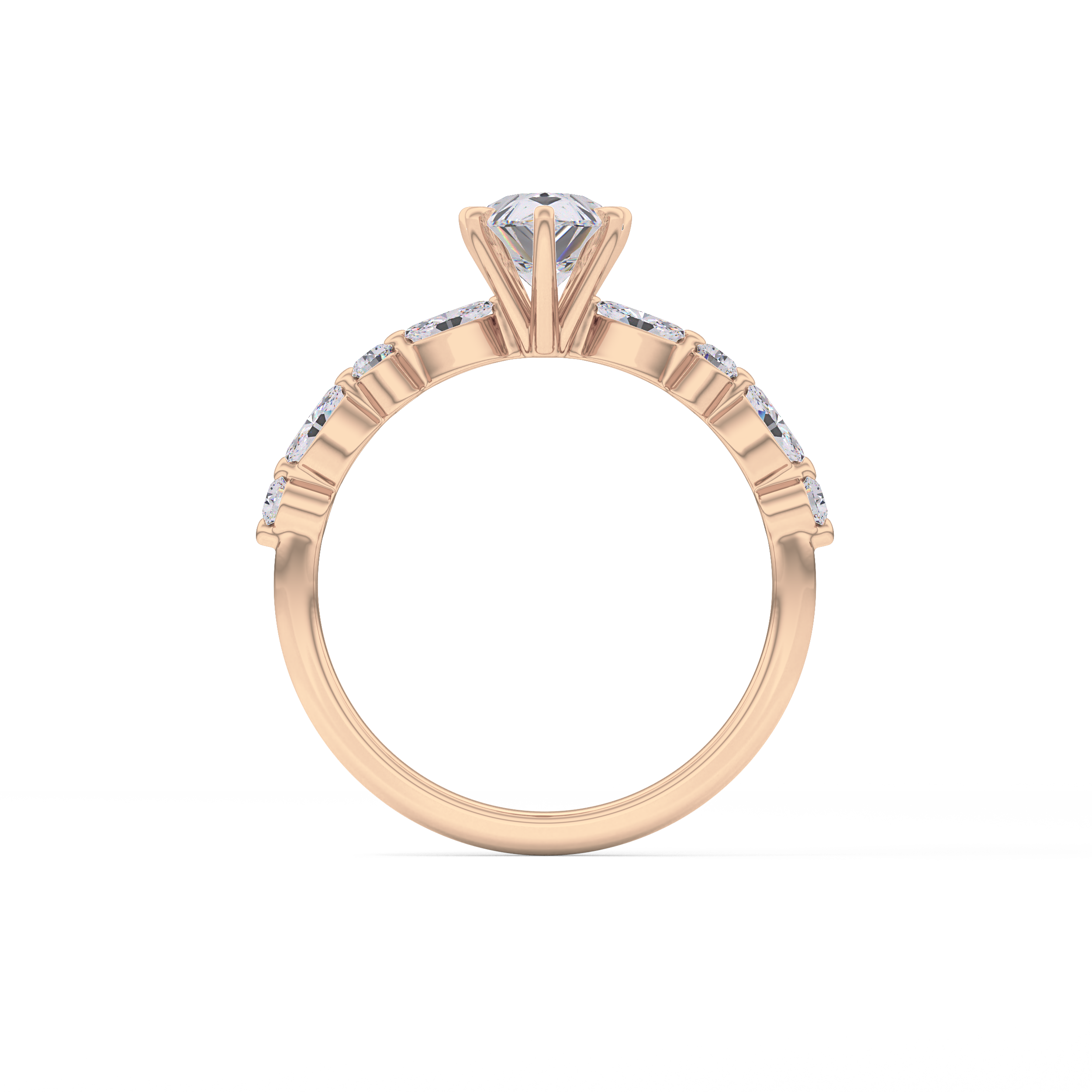 Pear Pave Lab Grown Diamond Engagement Ring