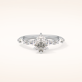 0.93 CT Pear Shaped Pave Moissanite Engagement Ring