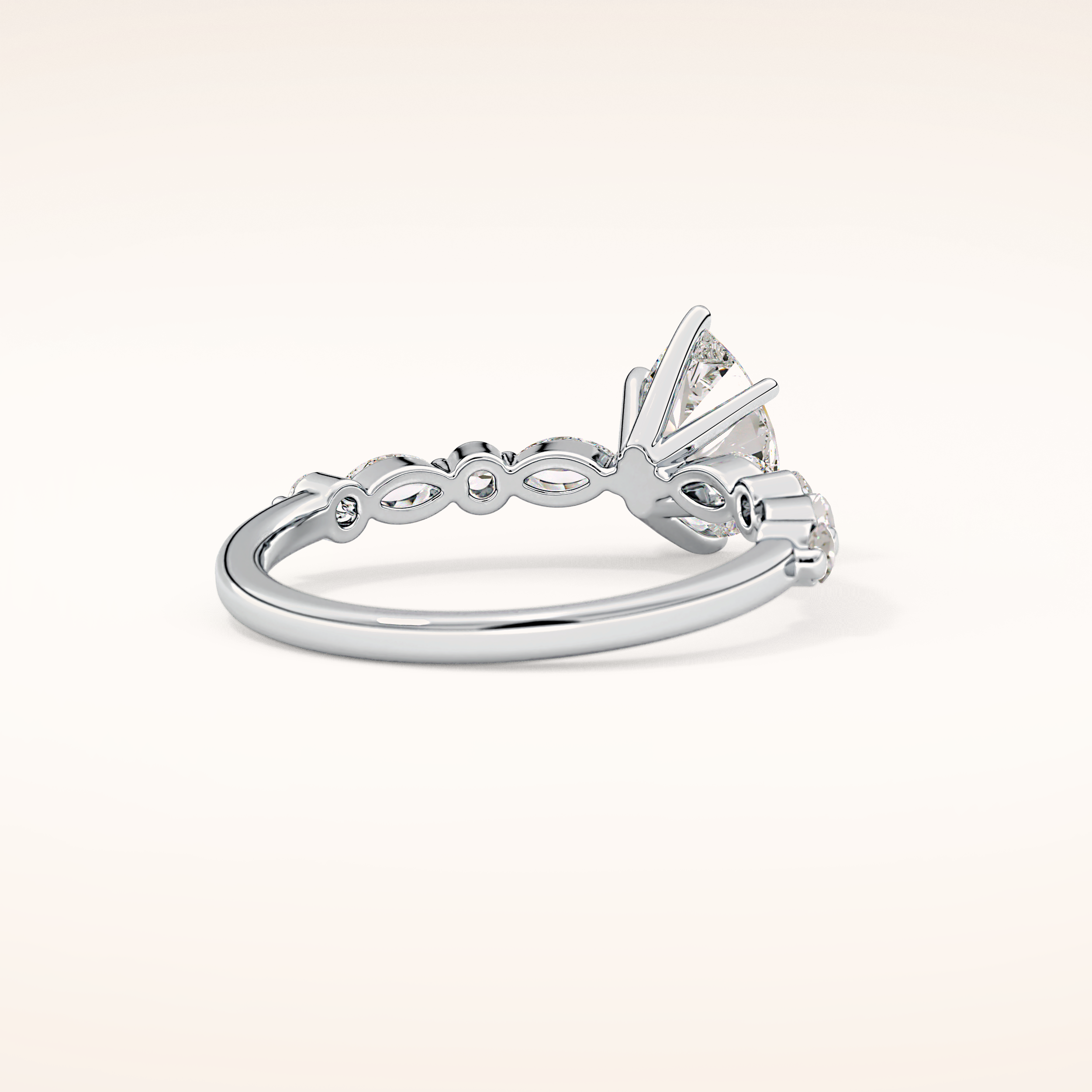 0.93 CT Pear Shaped Pave Moissanite Engagement Ring