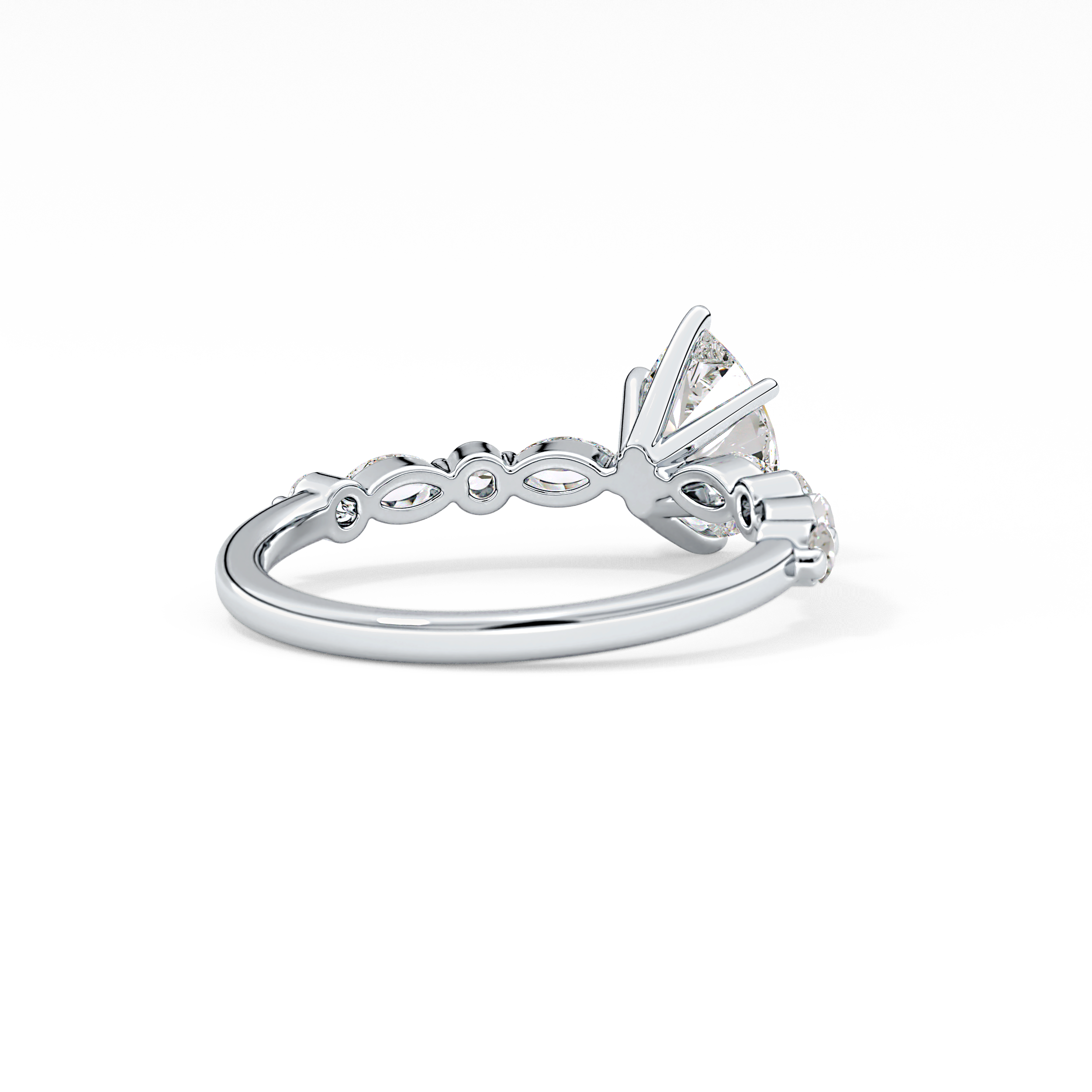Pear Pave Lab Grown Diamond Engagement Ring