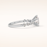 0.93 CT Pear Shaped Pave Moissanite Engagement Ring