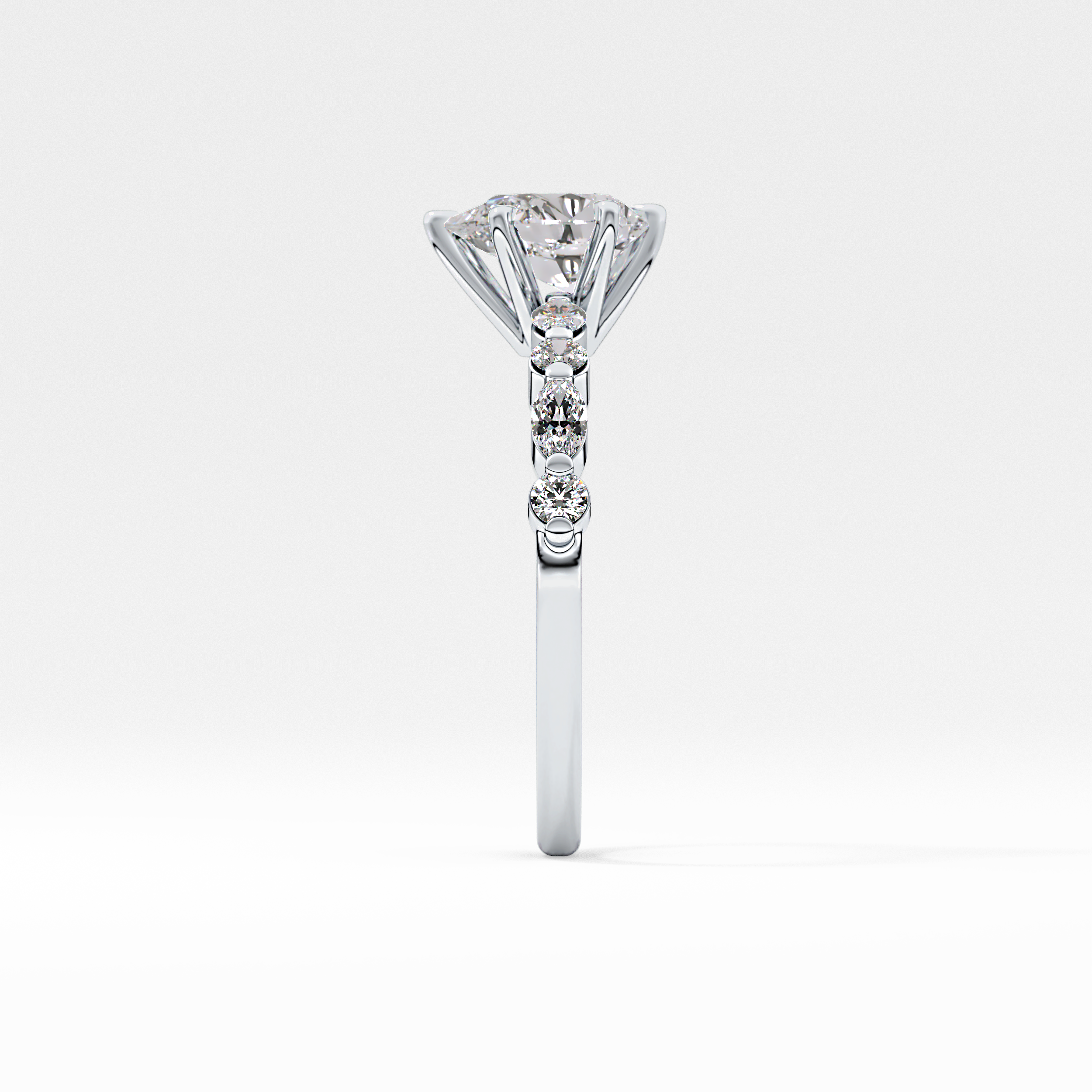Pear Pave Lab Grown Diamond Engagement Ring