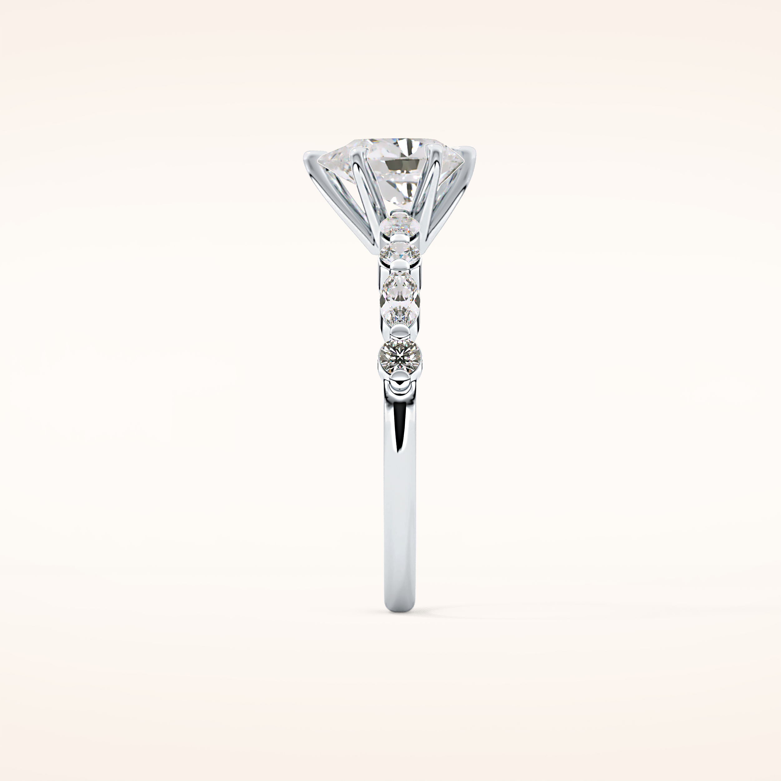 0.93 CT Pear Shaped Pave Moissanite Engagement Ring