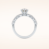 0.93 CT Pear Shaped Pave Moissanite Engagement Ring