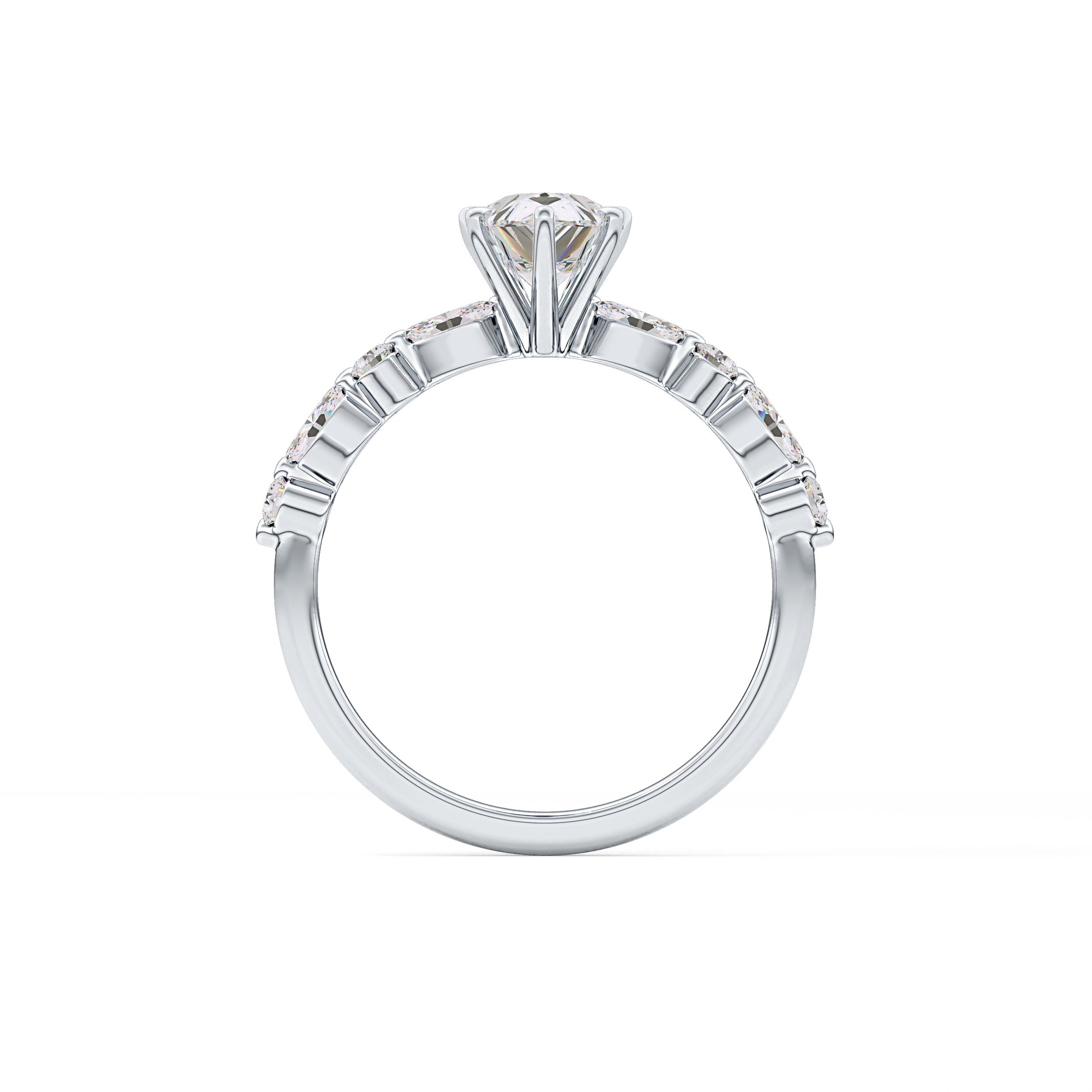 Pear Pave Lab Grown Diamond Engagement Ring