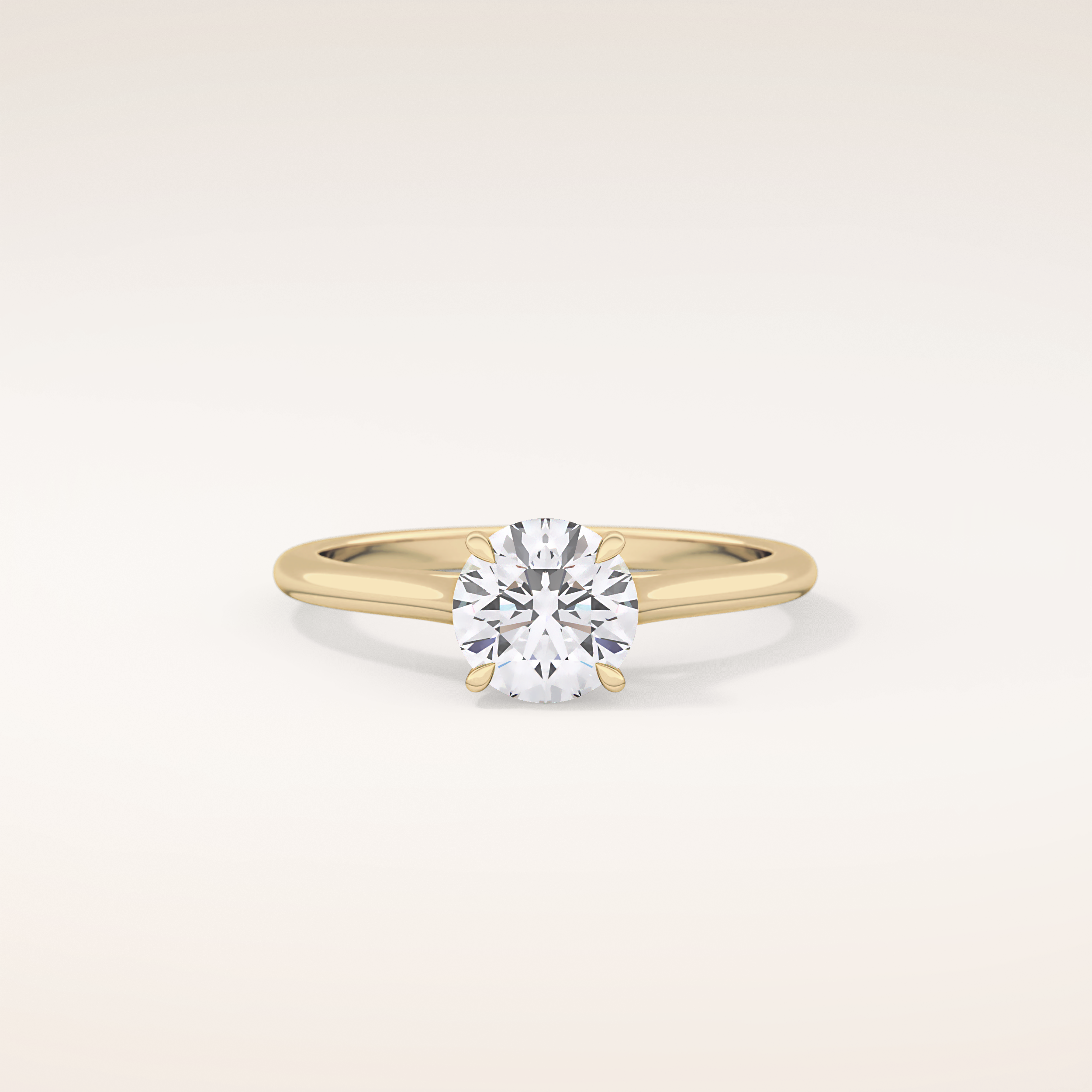 1.03 CT Round Shaped Solitaire Moissanite Engagement Ring