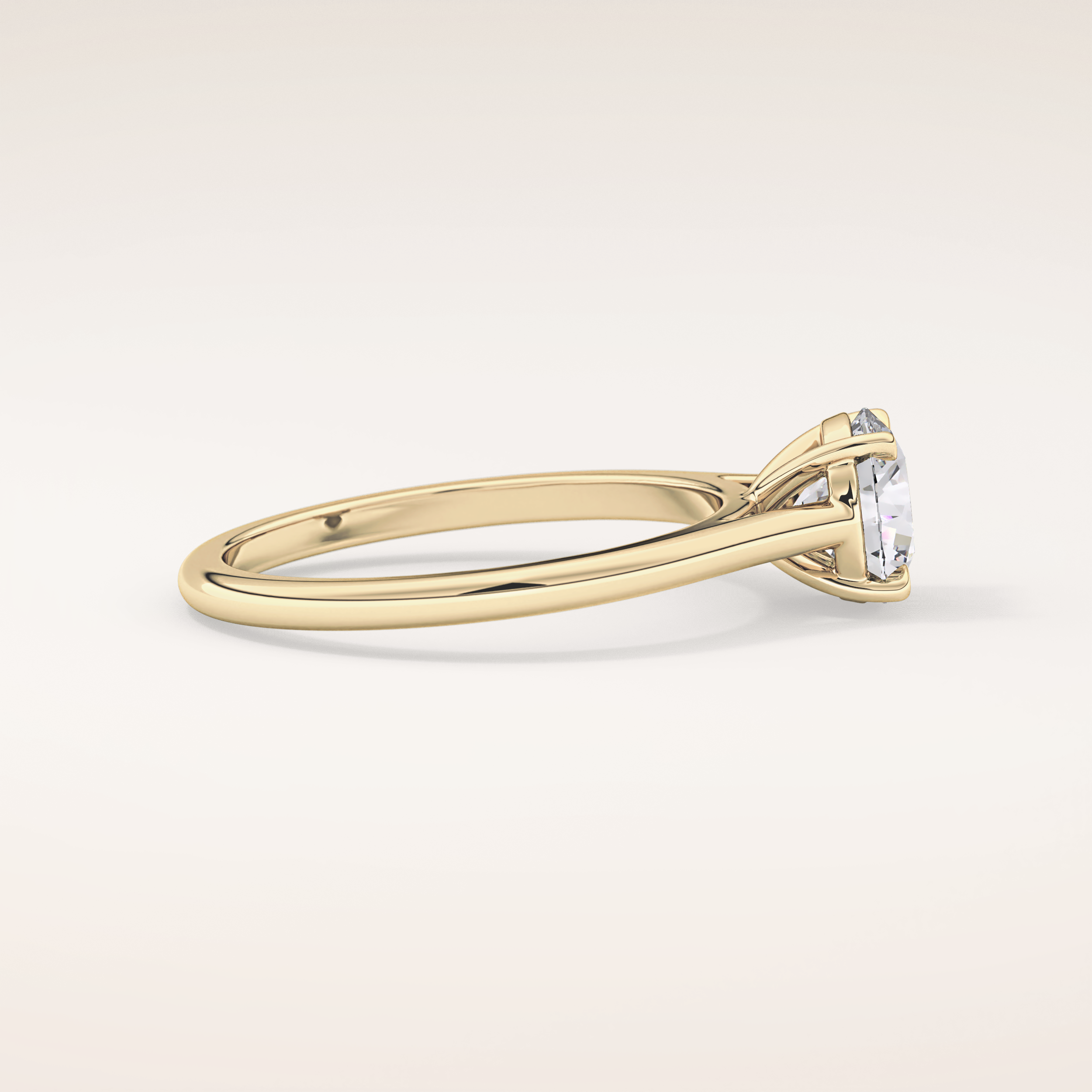 1.03 CT Round Shaped Solitaire Moissanite Engagement Ring