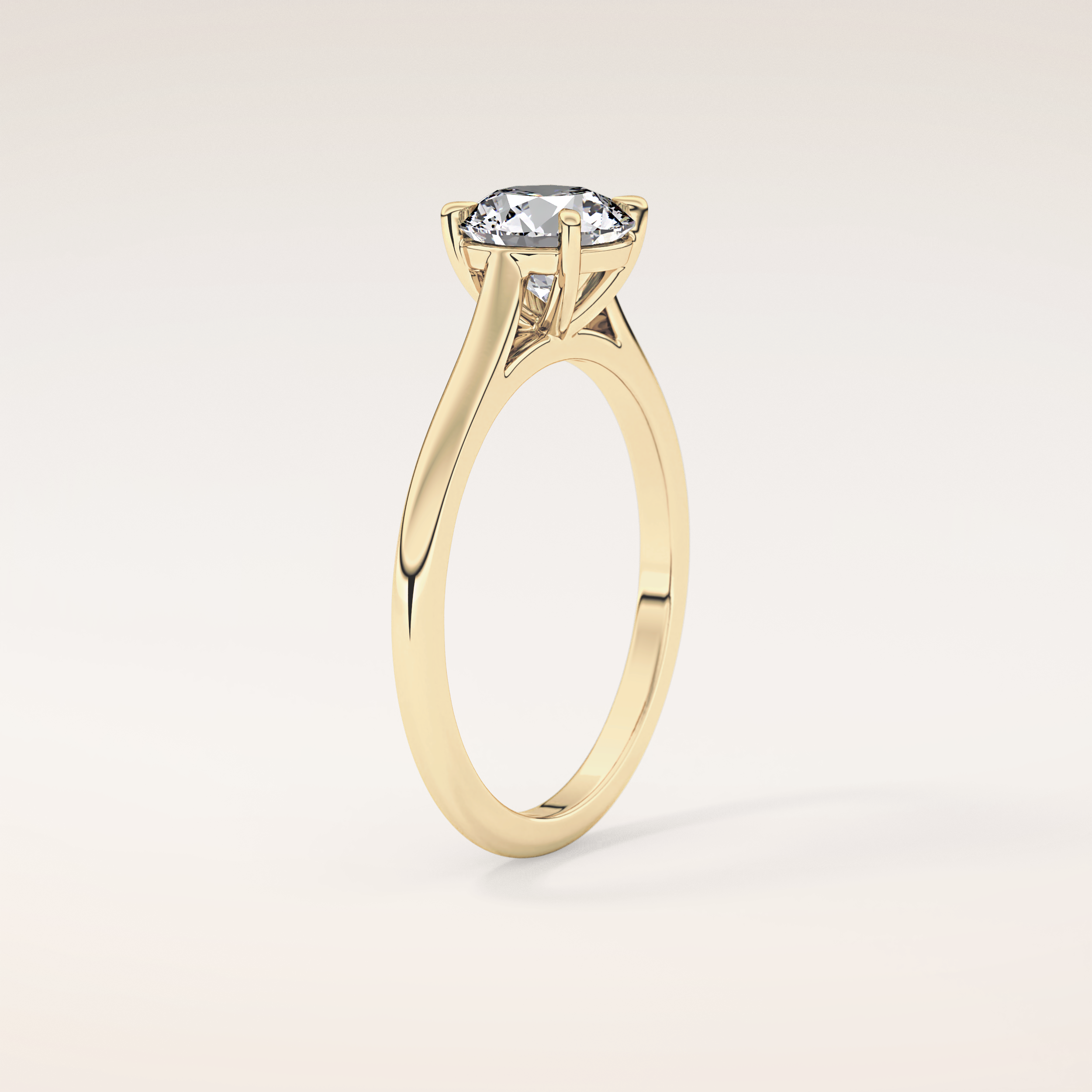 1.03 CT Round Shaped Solitaire Moissanite Engagement Ring