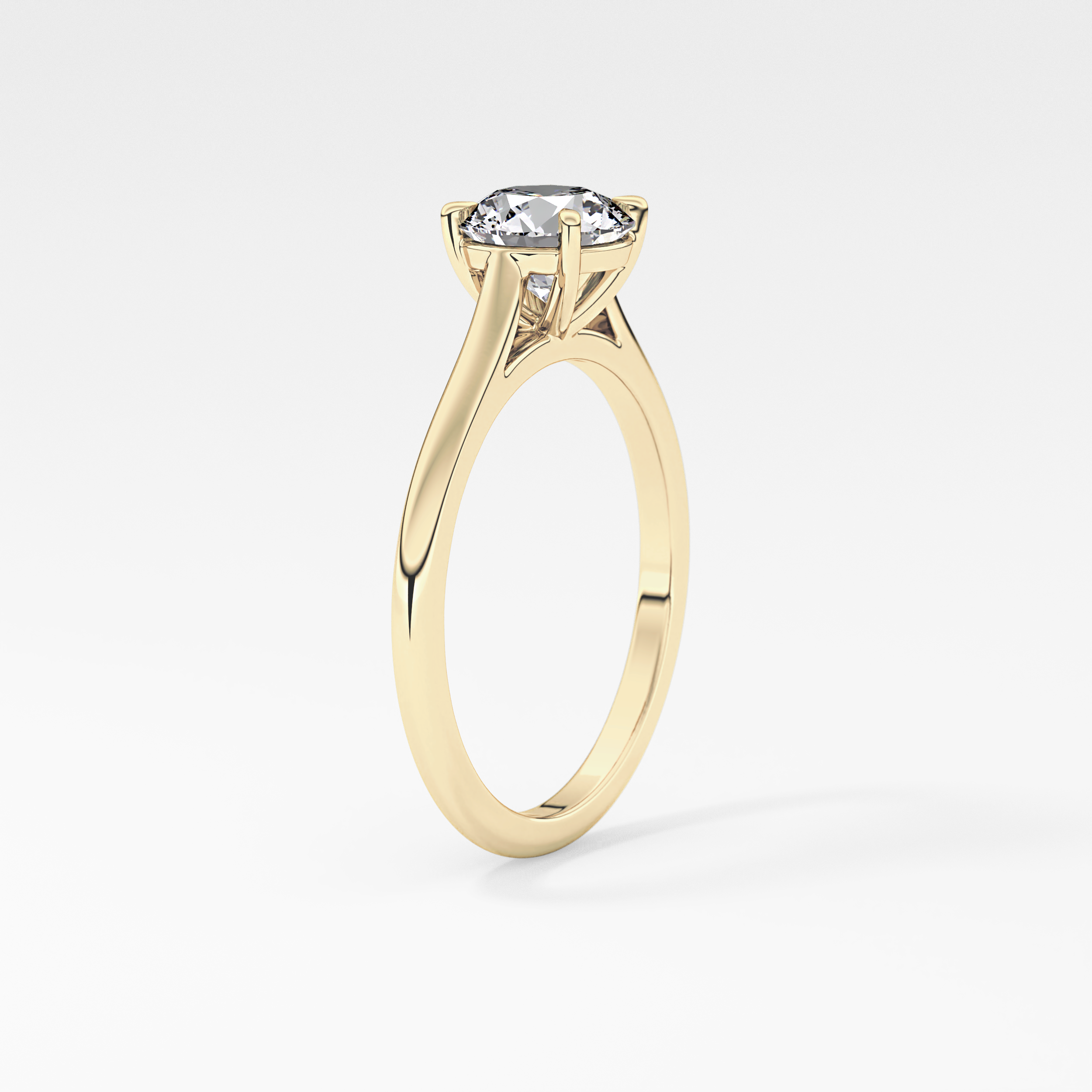 Princess Solitaire Cathedral Lab Grown Diamond Engagement Ring
