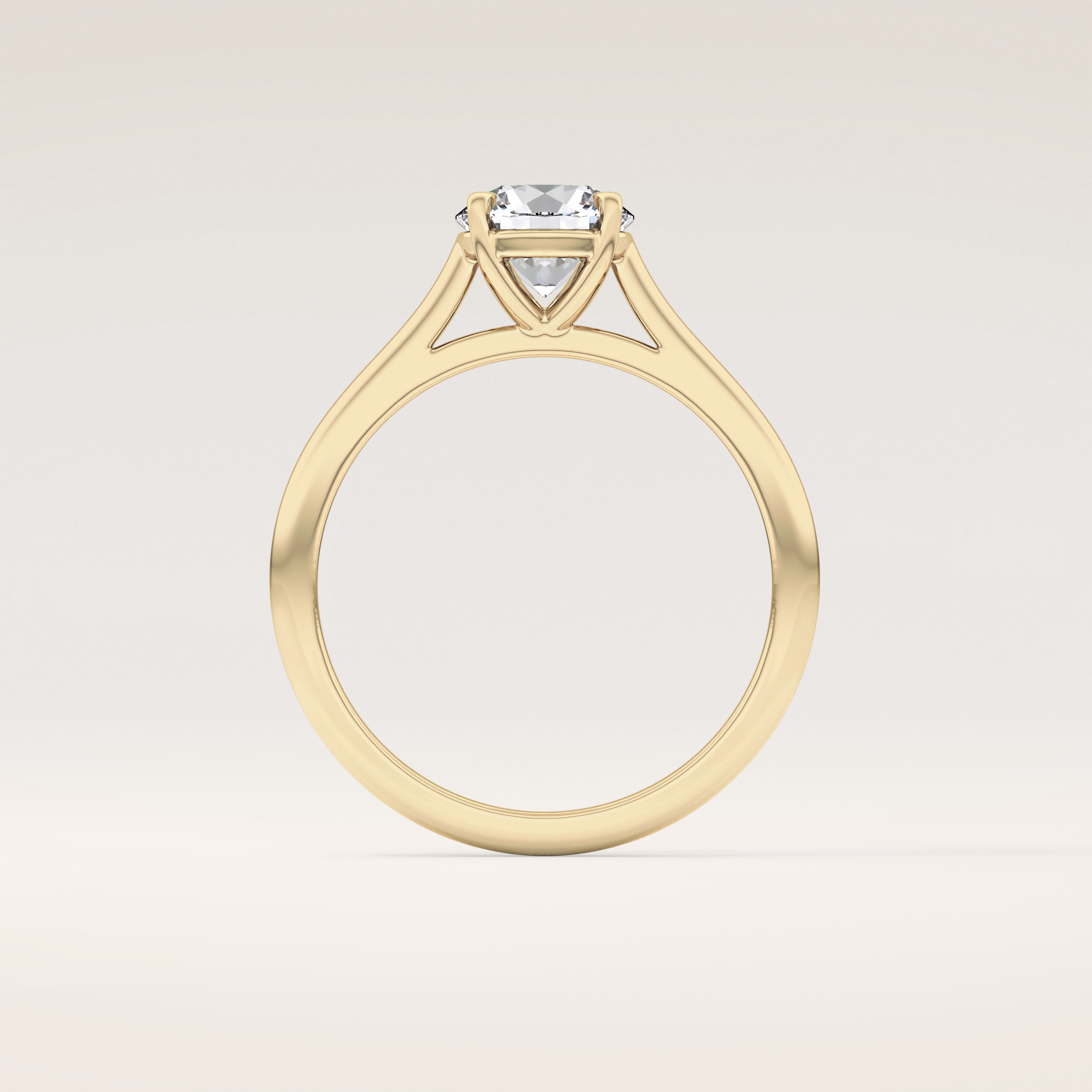 1.03 CT Round Shaped Solitaire Moissanite Engagement Ring