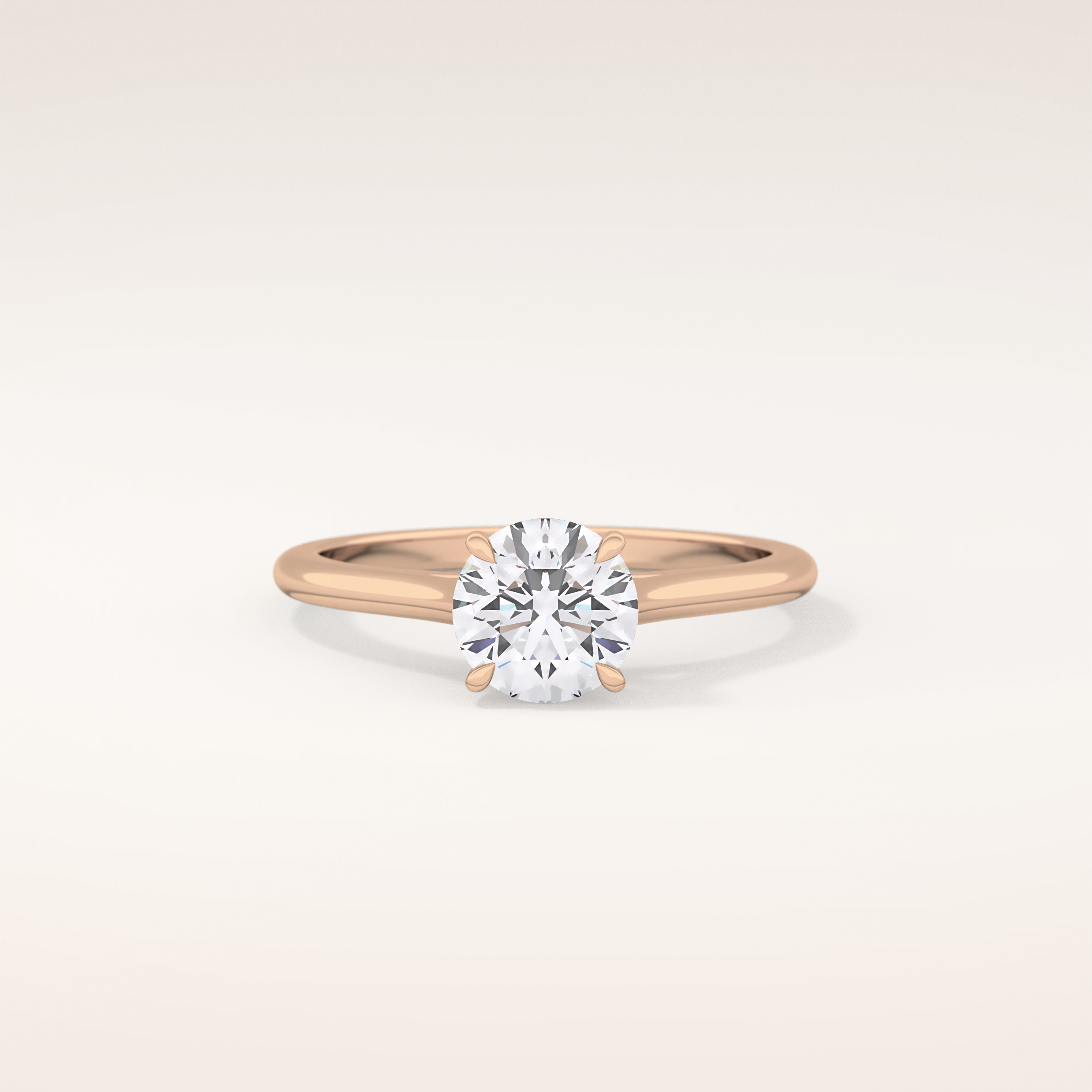 1.03 CT Round Shaped Solitaire Moissanite Engagement Ring