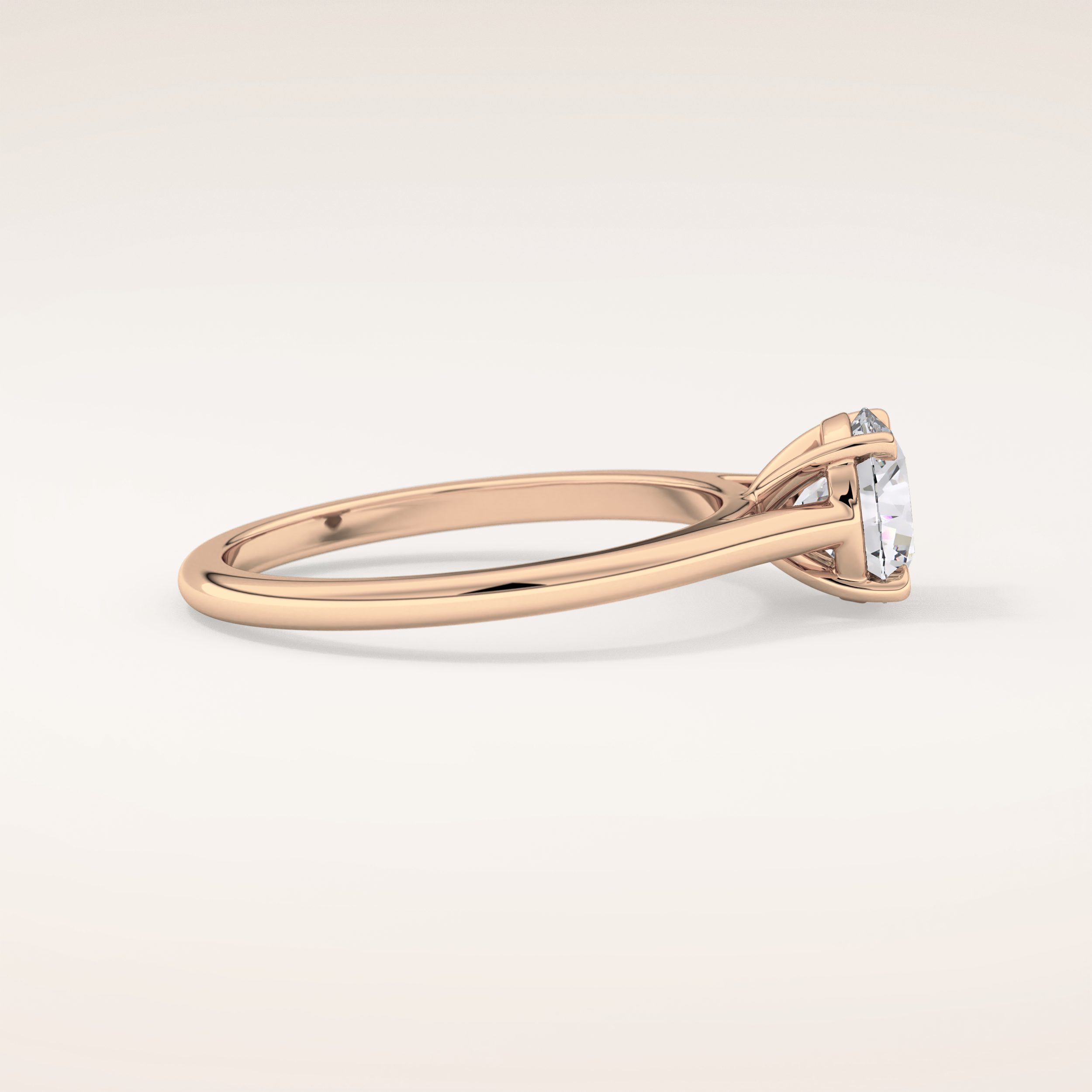 1.03 CT Round Shaped Solitaire Moissanite Engagement Ring