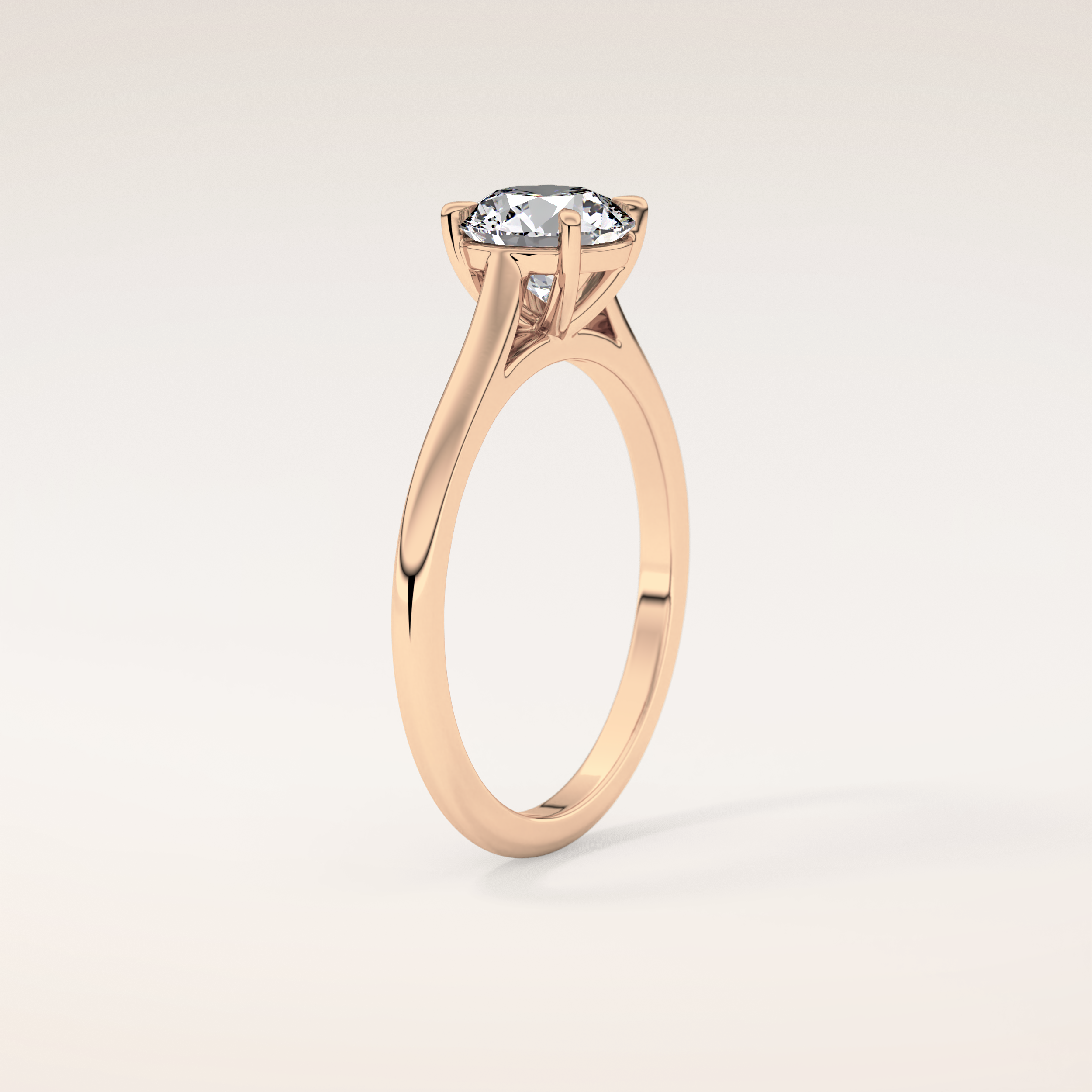 1.03 CT Round Shaped Solitaire Moissanite Engagement Ring